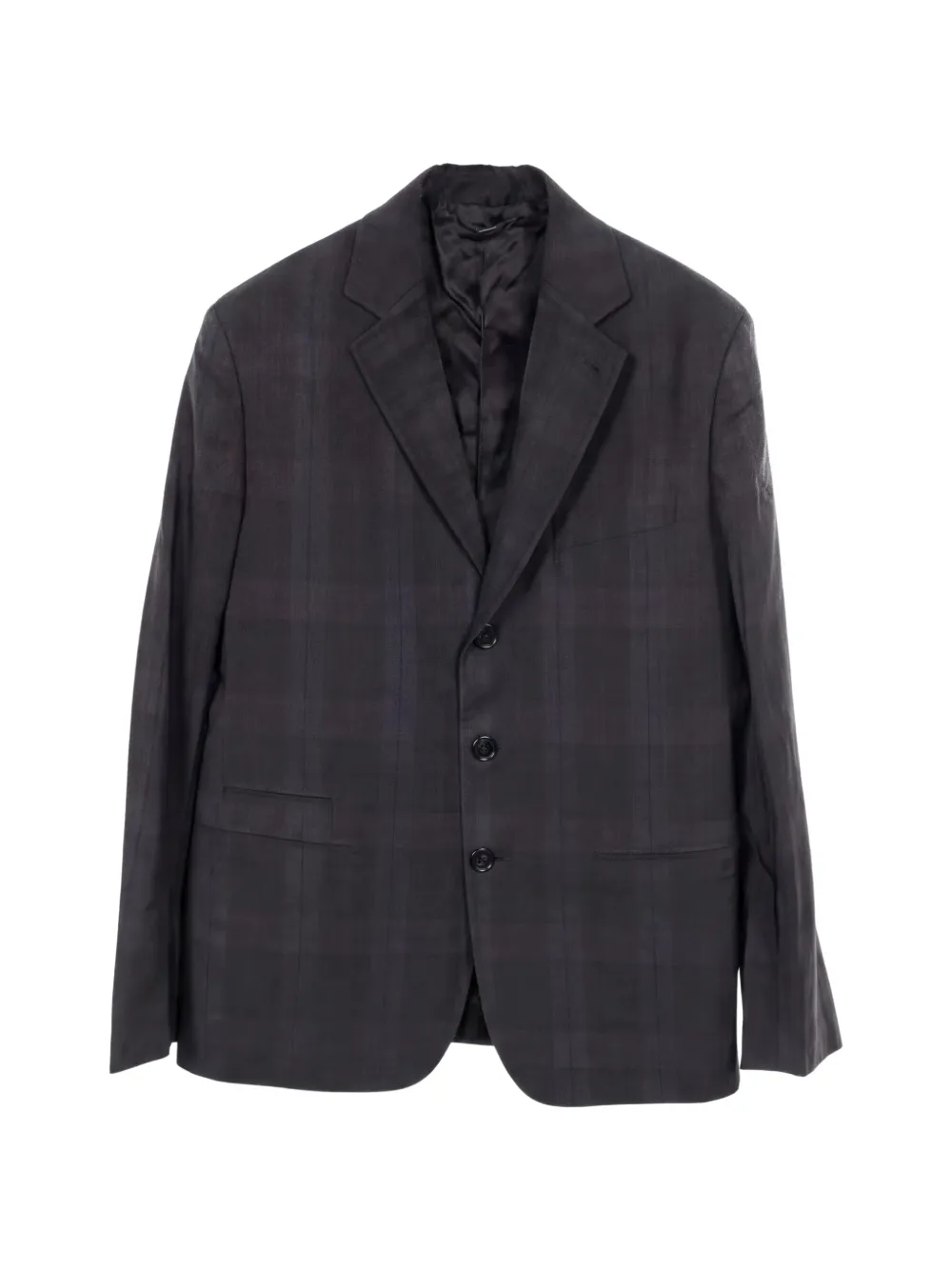 Hermès Pre-Owned tailored plaid wool jacket - Schwarz