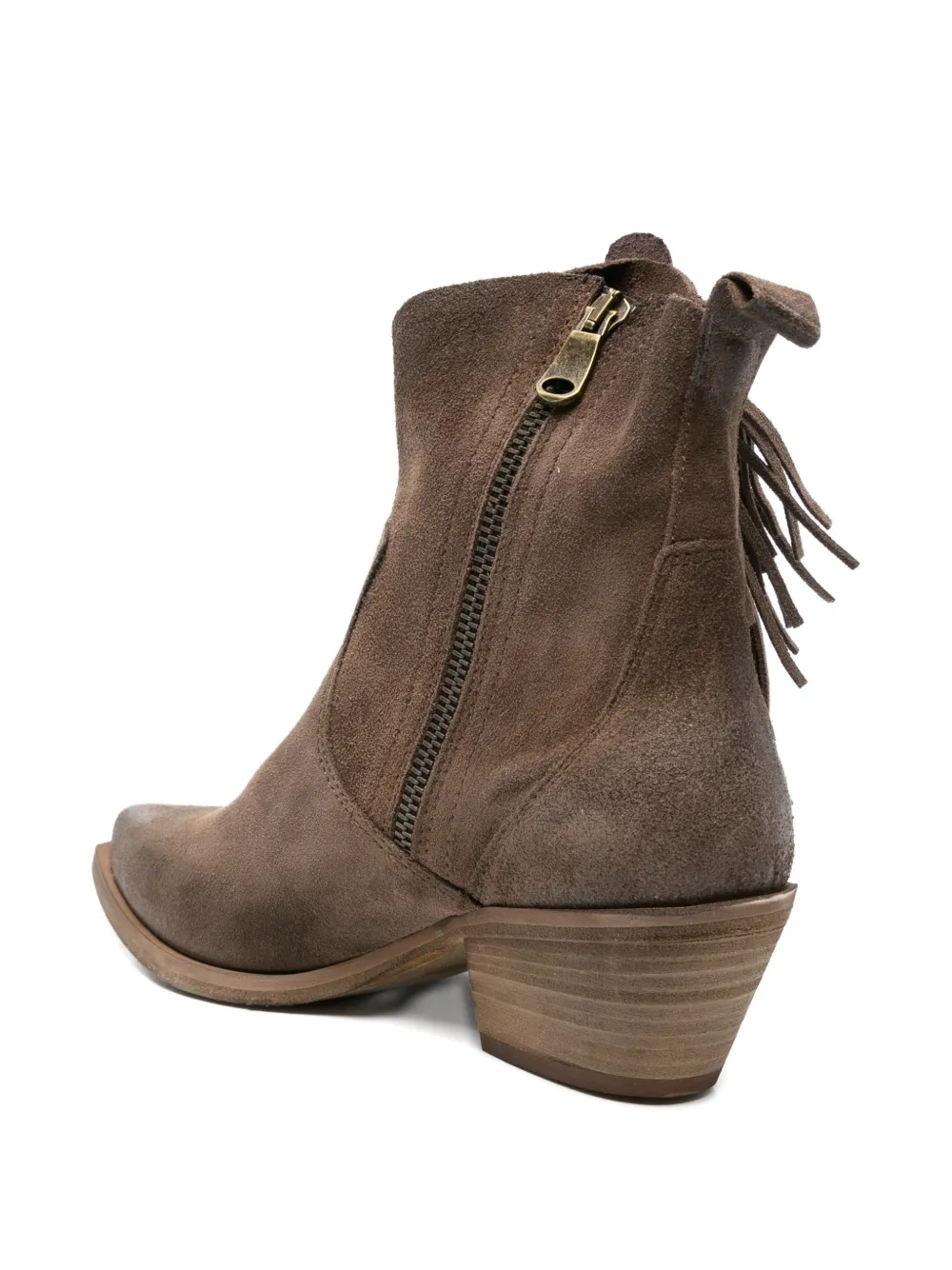 Metisse Enkellaarzen met franje Bruin