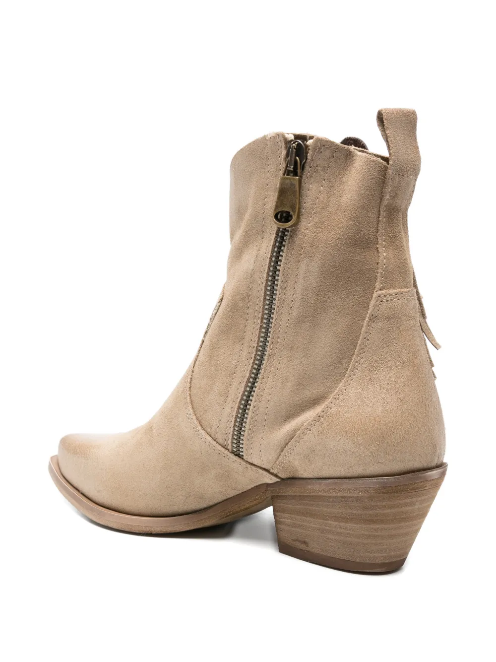 Metisse Enkellaarzen met franje Beige