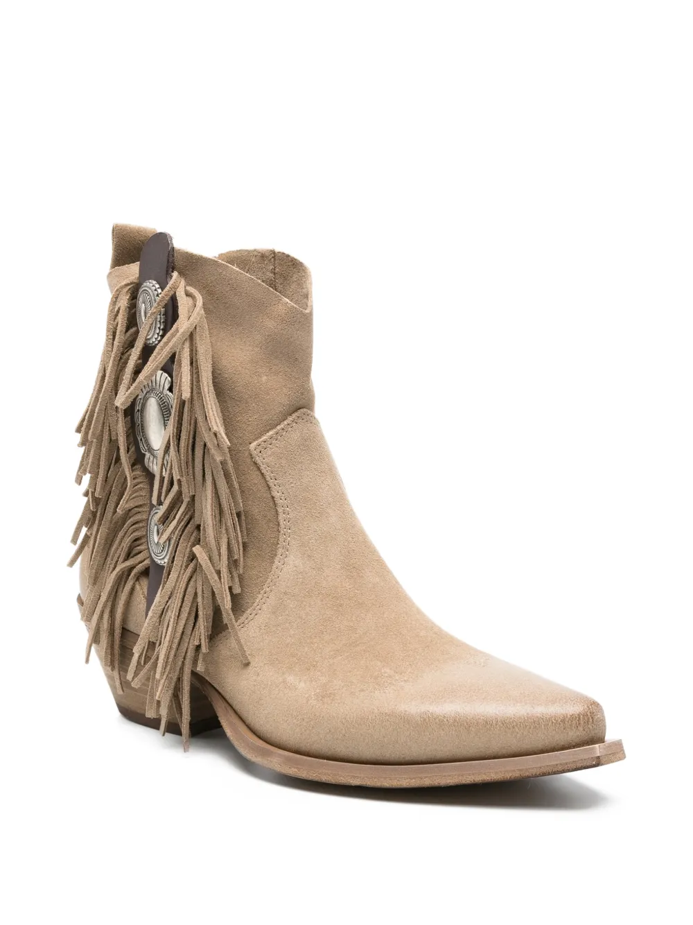  Metisse Fringed Ankle Boots - Neutrals 