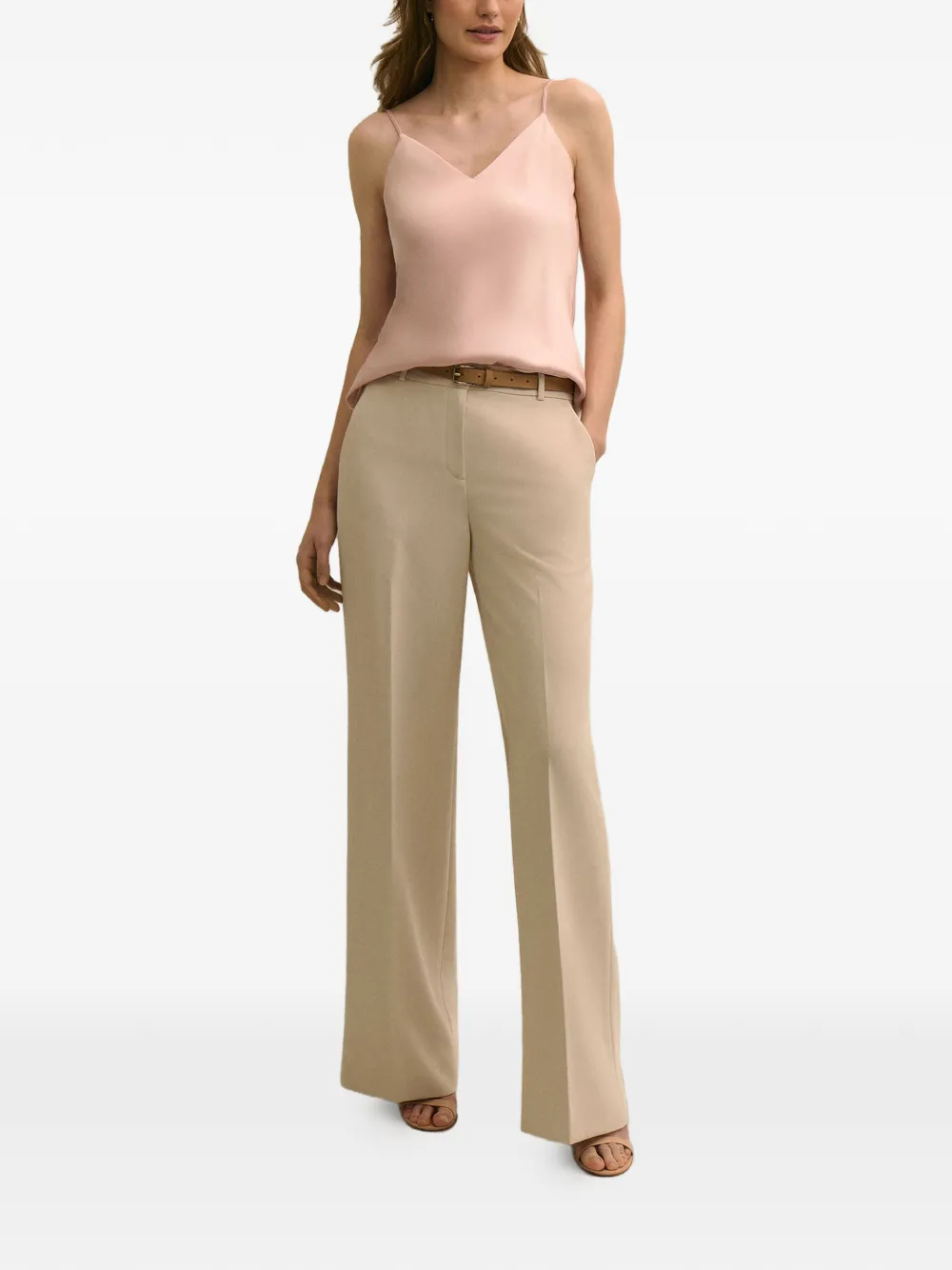 Brooks Brothers Top met verstelbare bandjes en V-hals Roze