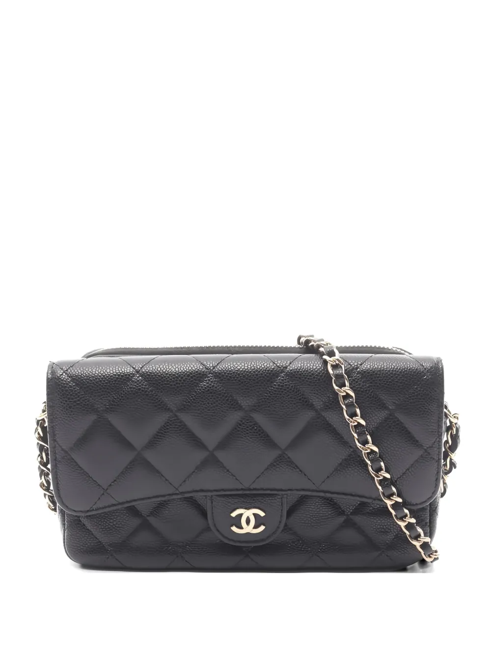 CHANEL Pre-Owned 2021s Diamond-quilted phone holder - Nero