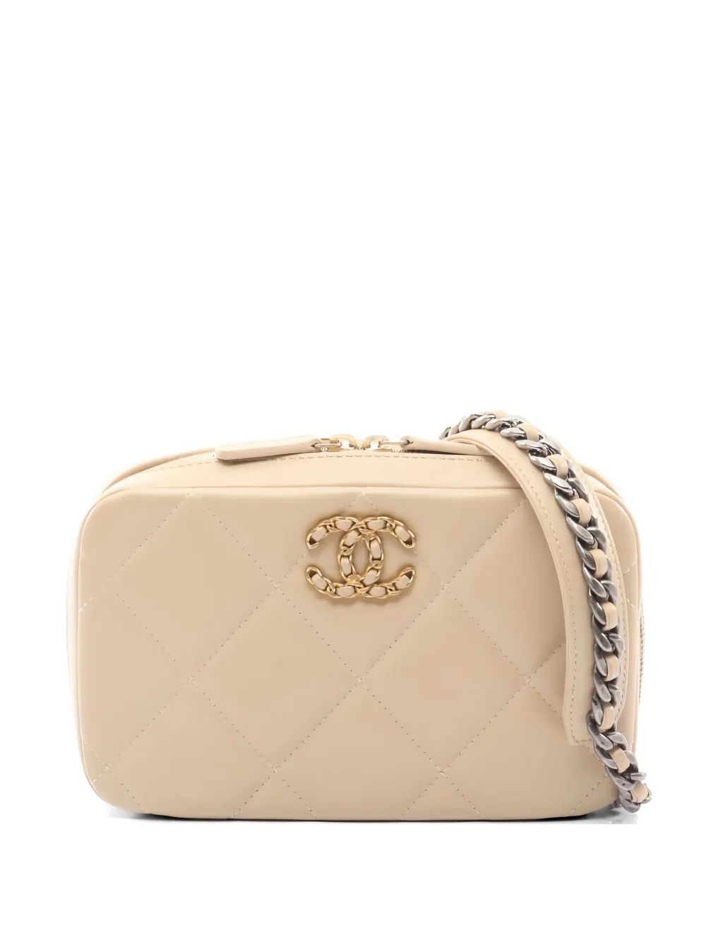 CHANEL Pre-Owned 2022 19 Diamond-quilted shoulder bag - Toni neutri