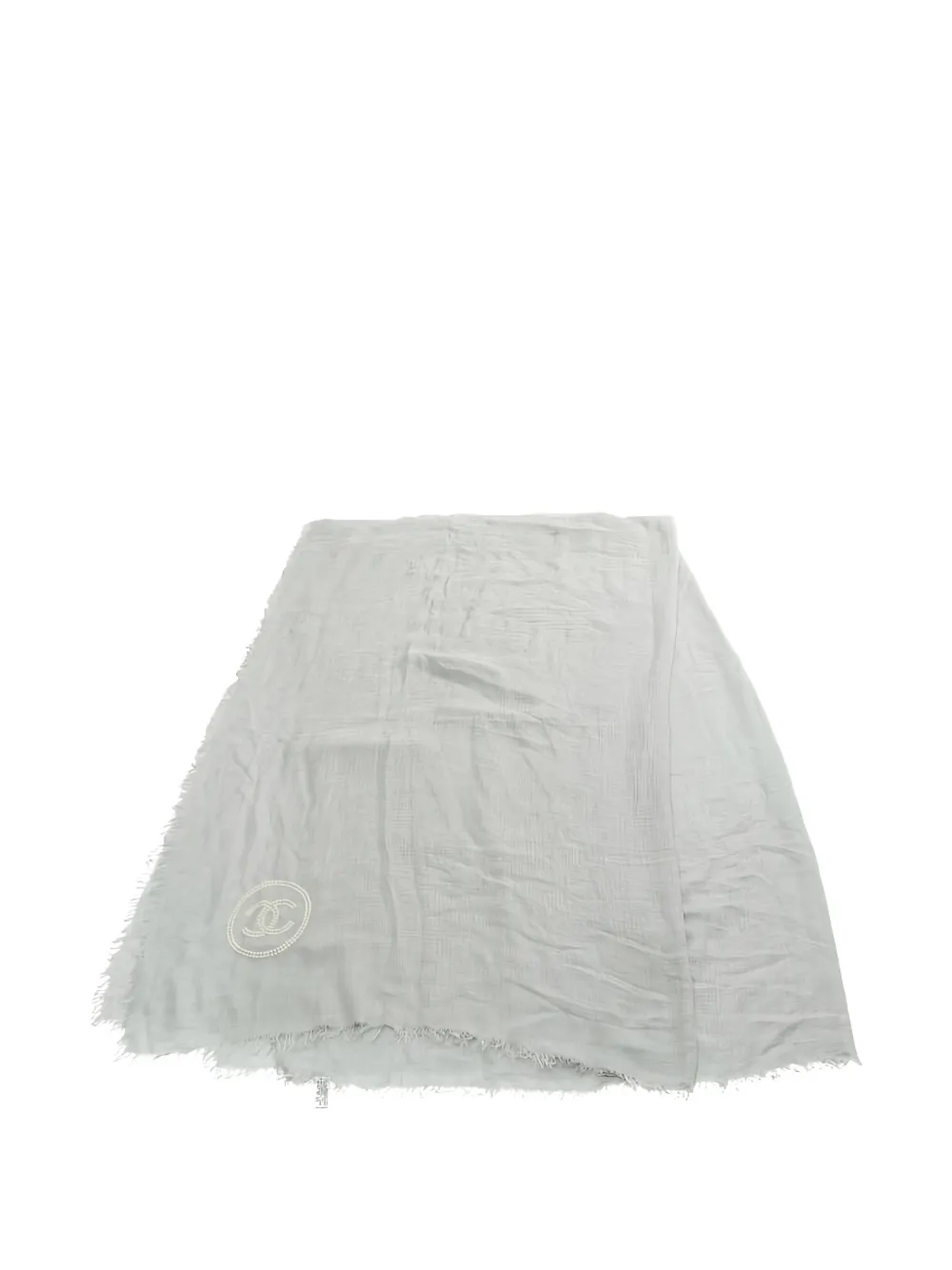 CHANEL Pre-Owned 1986 coco mark silk shawl - Grigio