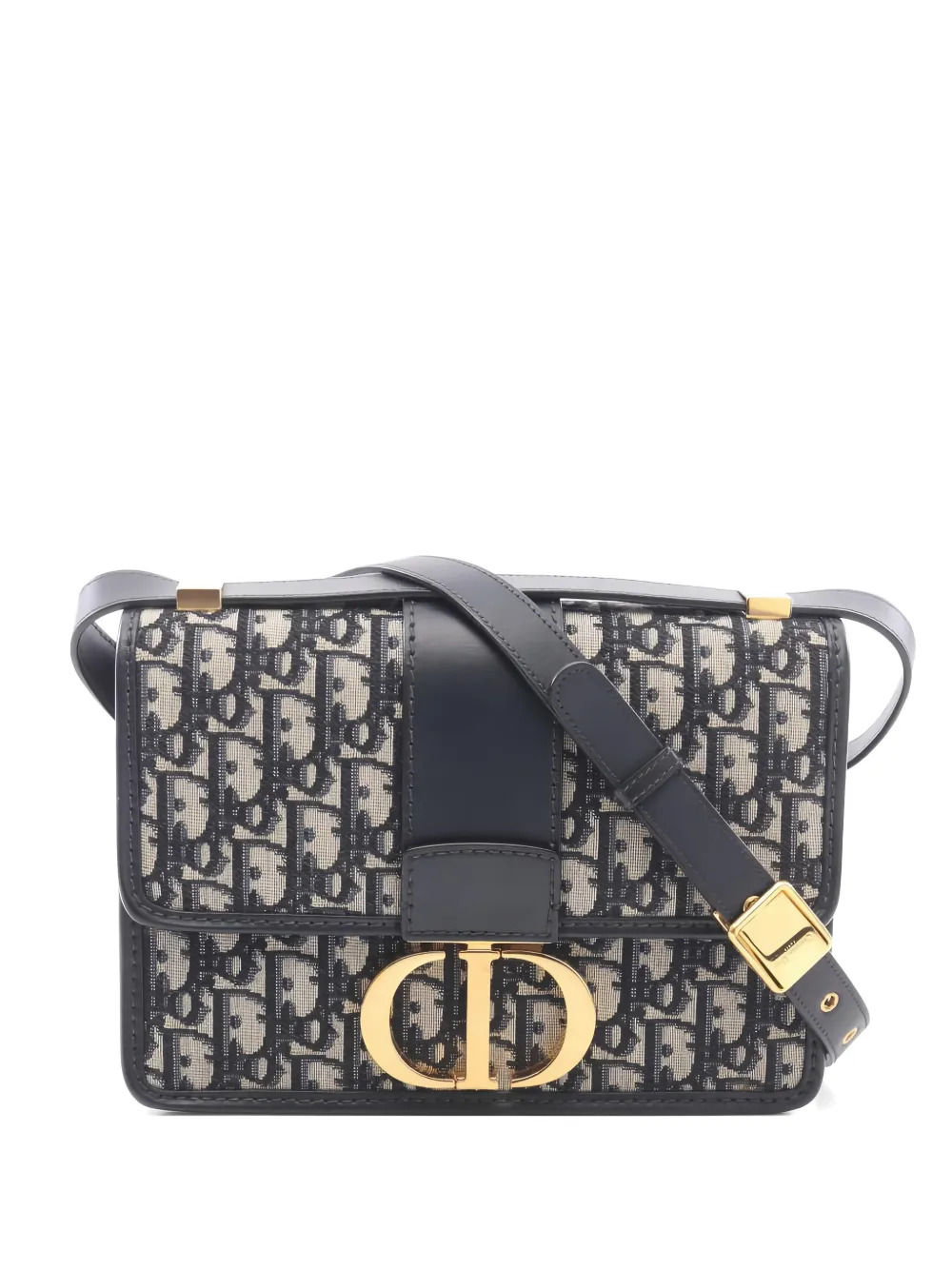 Christian Dior Pre-Owned 2010's jacquard chain shoulder bag - Blu