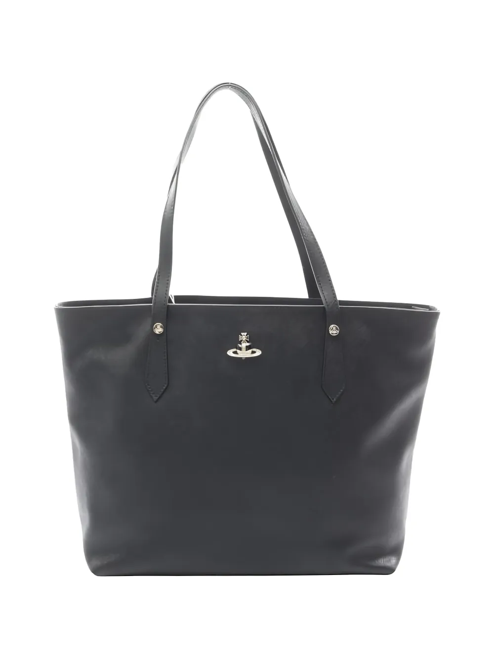 Vivienne Westwood Pre-Owned 20s Shopper orb leather handbag - Nero