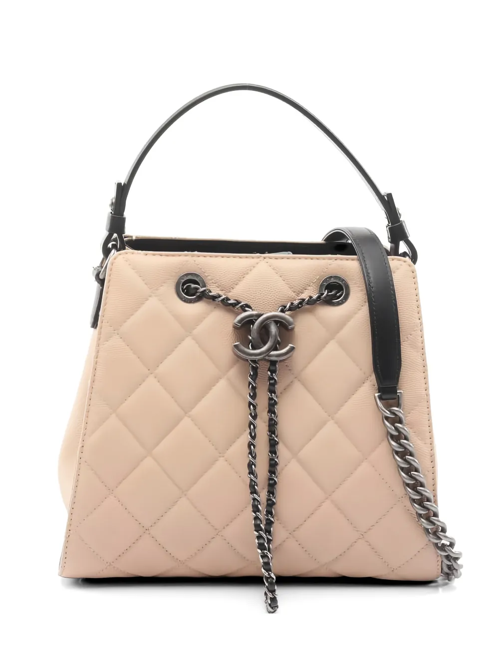 CHANEL Pre-Owned 2016-2017 quilted leather bucket bag - Toni neutri