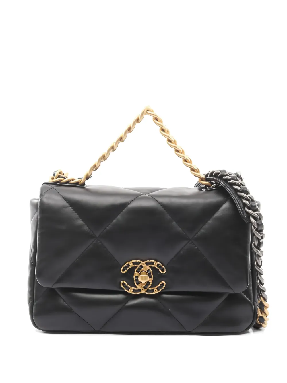 CHANEL Pre-Owned 2021 Dizeneuf chain leather bag - Nero