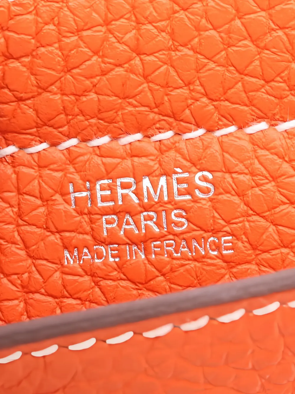 Hermès Pre-owned 2021 46 Cabas Orange Poppy Taurillon Clemence Leather Tote Bag, view 5
