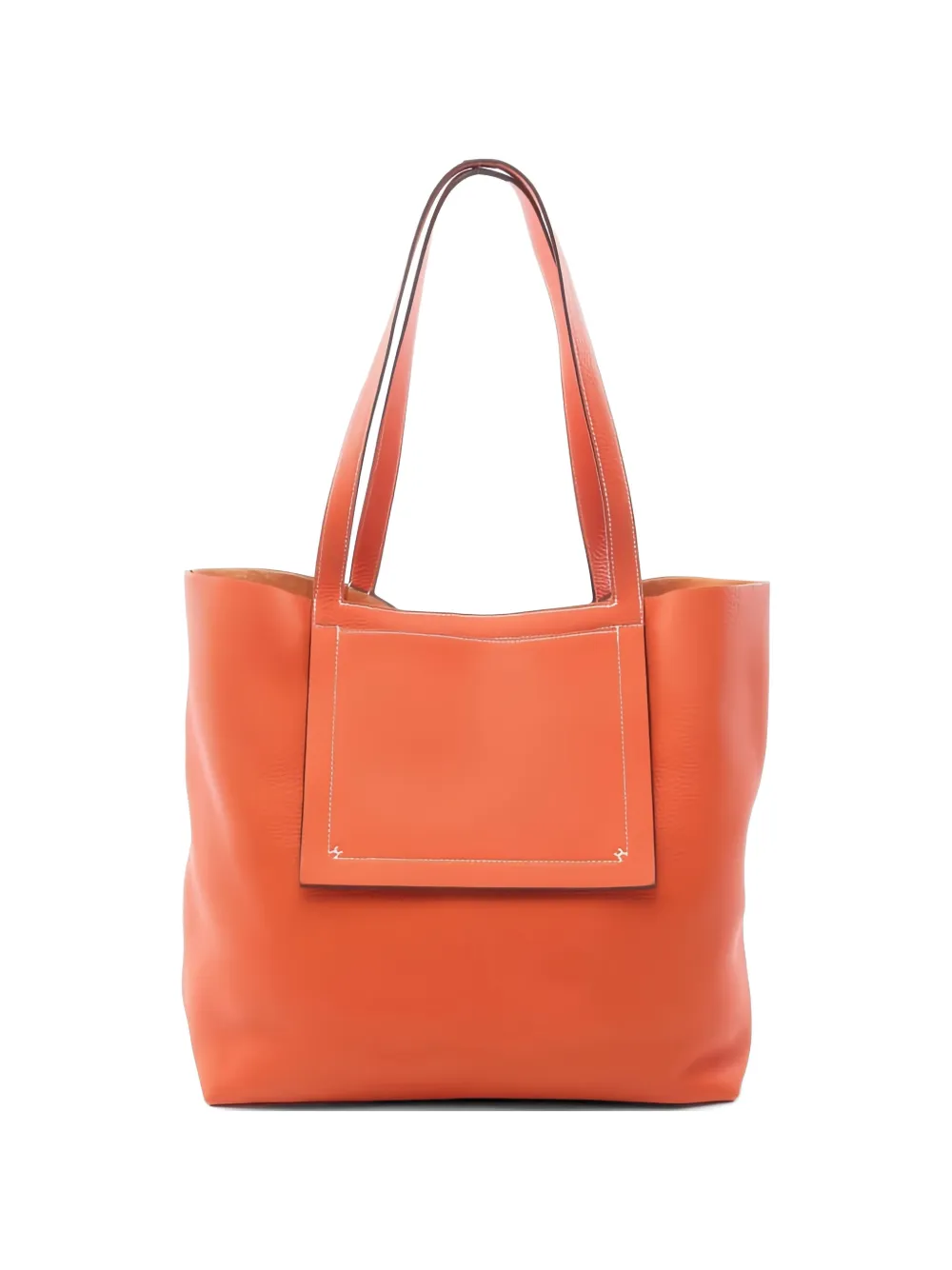 Hermès Pre-Owned 2021 46 Cabas orange poppy taurillon clemence leather tote bag - Arancione
