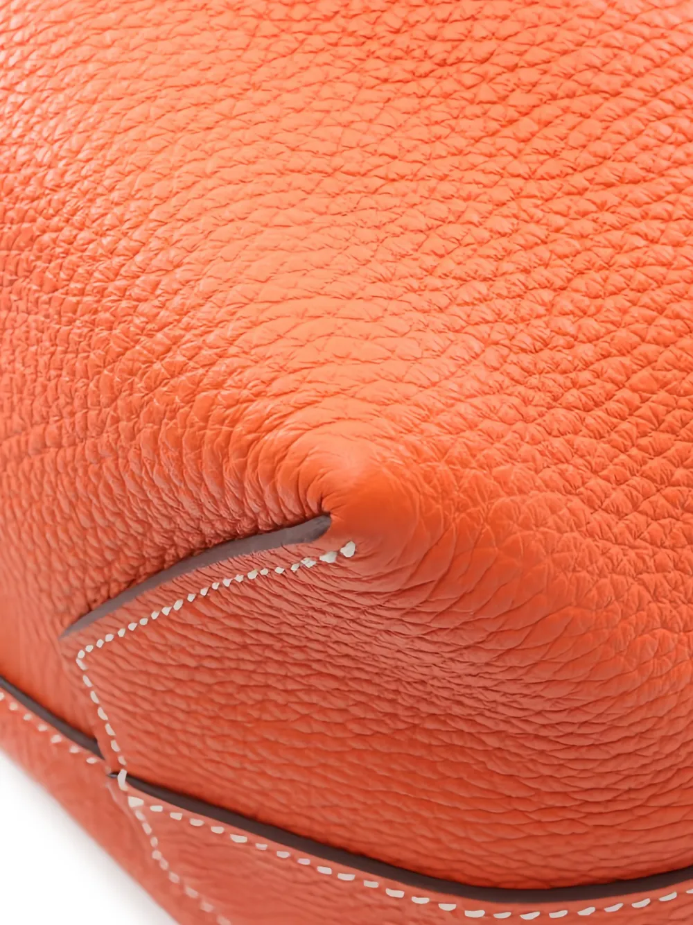 Hermès Pre-owned 2021 46 Cabas Orange Poppy Taurillon Clemence Leather Tote Bag, view 3