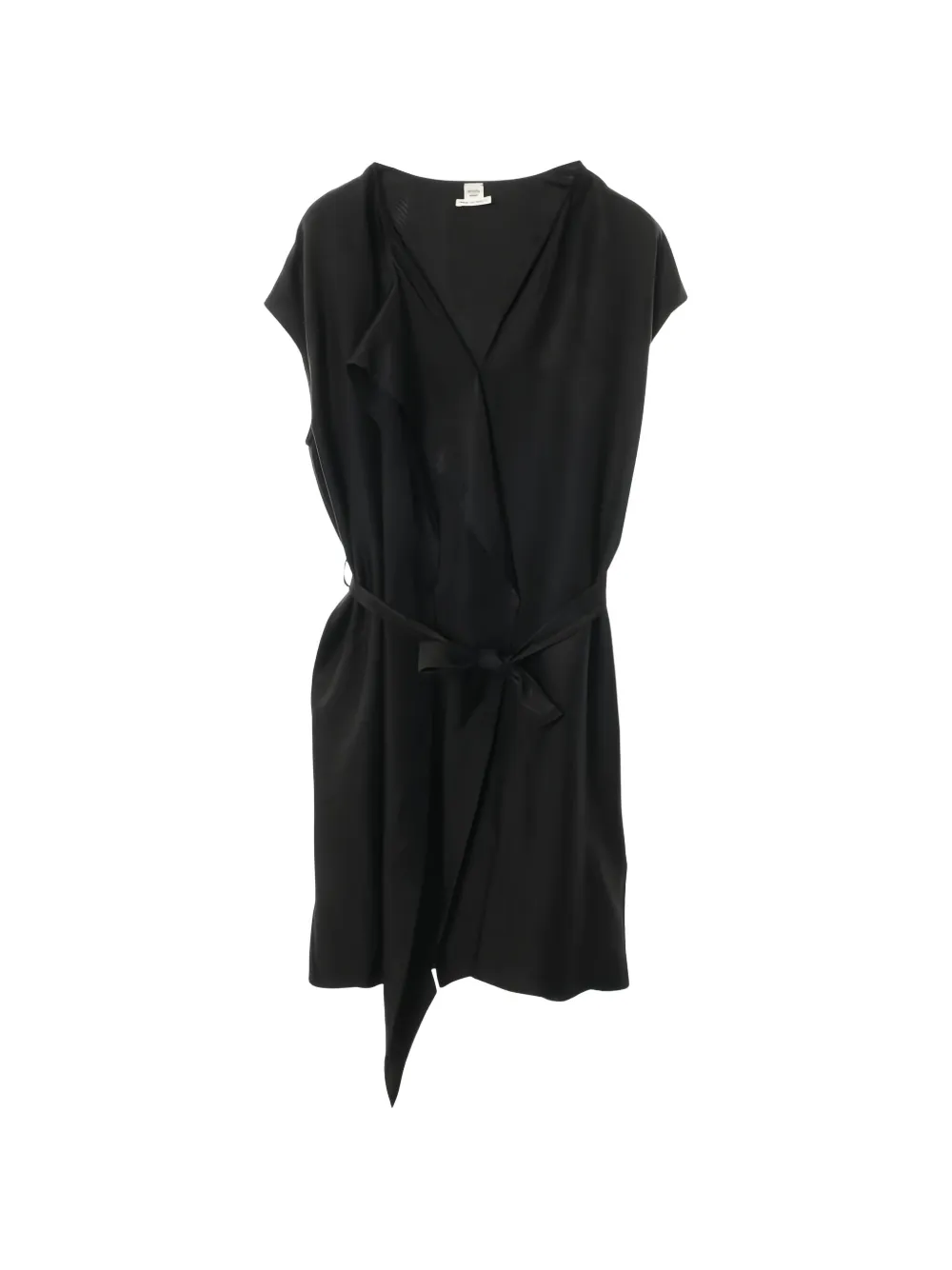 Pre-owned Hermes 2000s Lavallière V-neck Mini Dress In Black