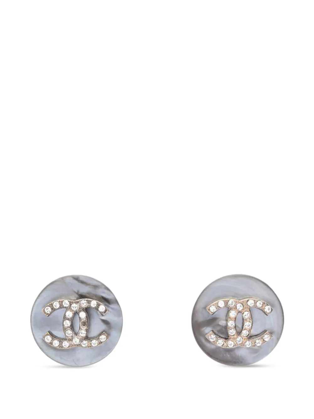 CHANEL Pre-Owned 1986-1988 coco-mark earrings - Argento