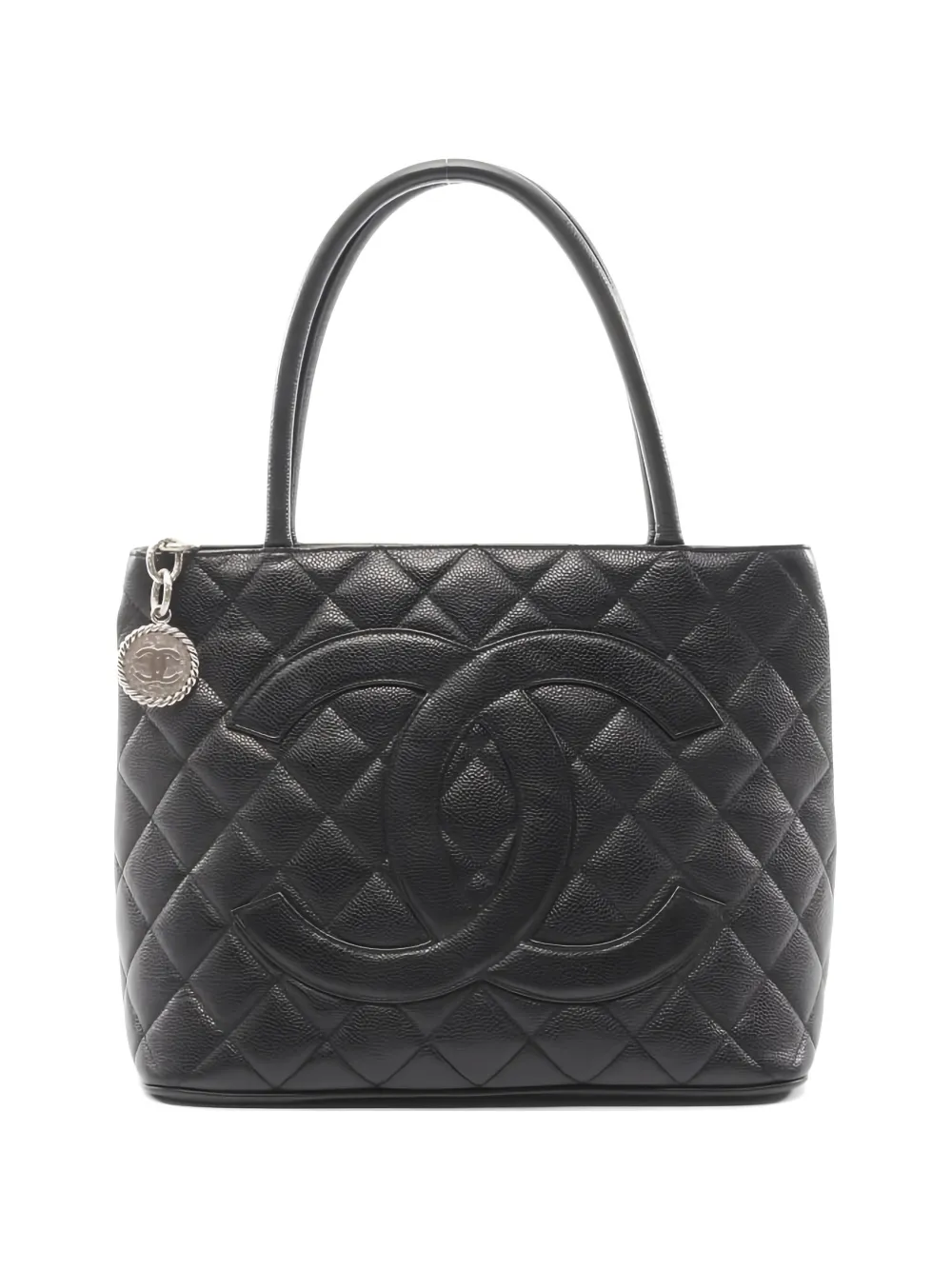 CHANEL Pre-Owned 2000-2002 Medallion quilted leather tote bag - Nero