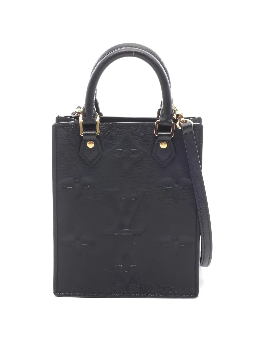 Louis Vuitton Pre-Owned 2021 Petit Sac Plat monogram embossed leather bag - Nero