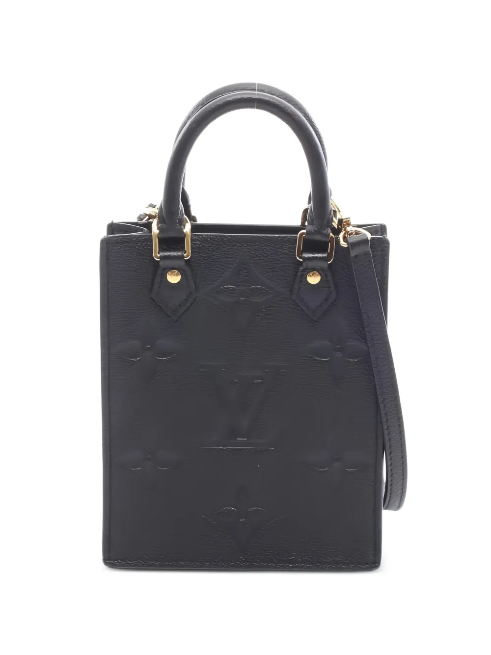 Louis Vuitton Pre-Owned 2021 Petit Sac Plat monogram embossed leather bag - Nero