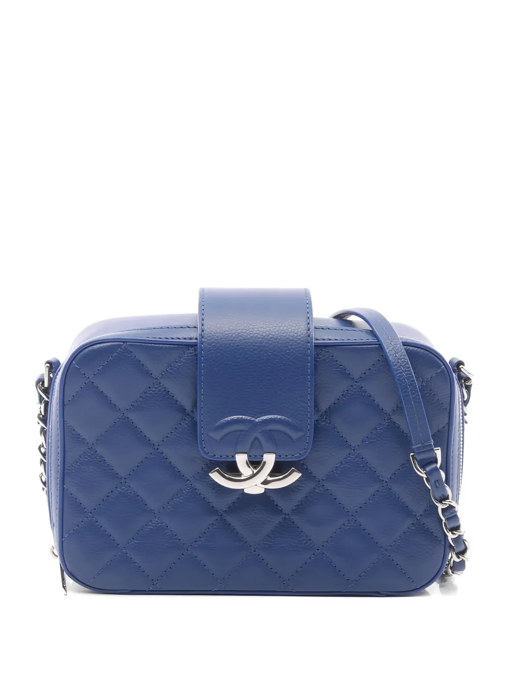 CHANEL Pre-Owned 2016-2017 Half Coco Mark quilted mini shoulder bag - Blu
