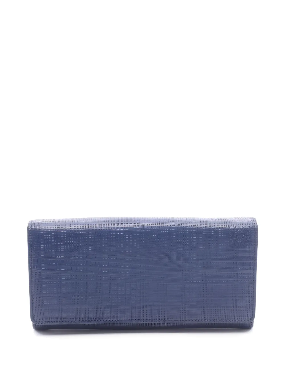 Pre-owned Loewe 2010s Linen Bi-fold Wallet In Blue