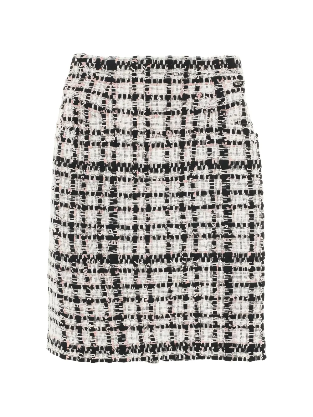 CHANEL Pre-Owned 1986 Cocomark button tweed skirt - Schwarz