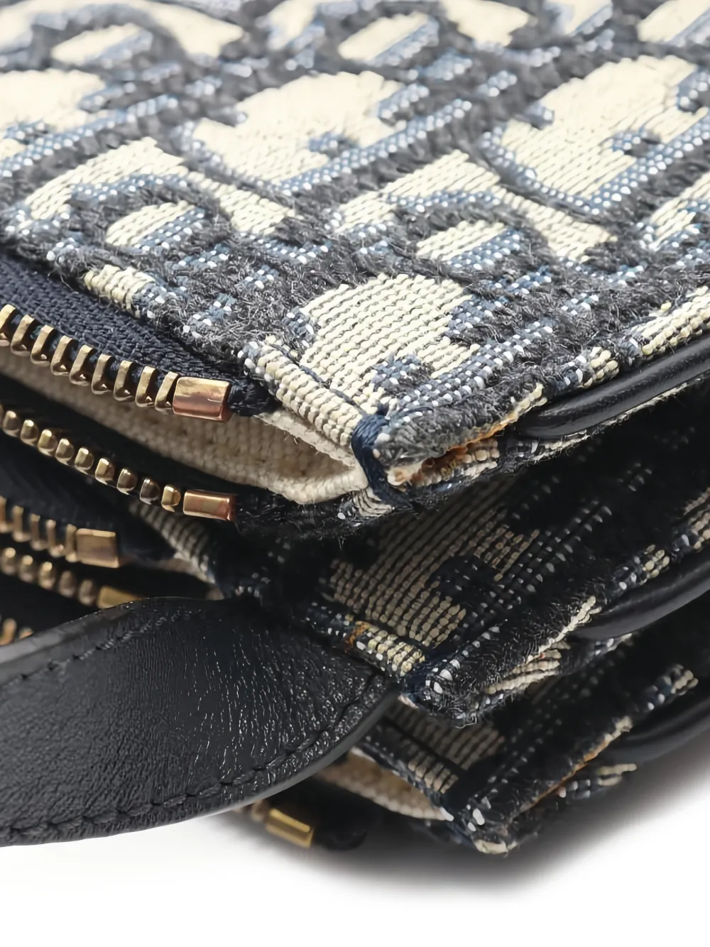 Christian Dior Pre-Owned 2010s Oblique leren Saddle tas Blauw