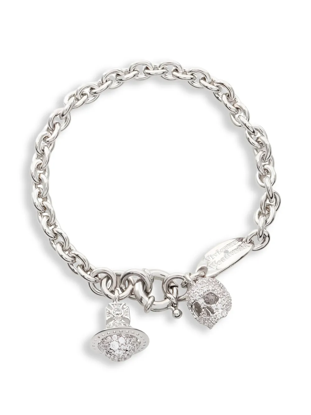 Vivienne Westwood Pre-Owned 2020s Circe rhinestone bracelet - Argento