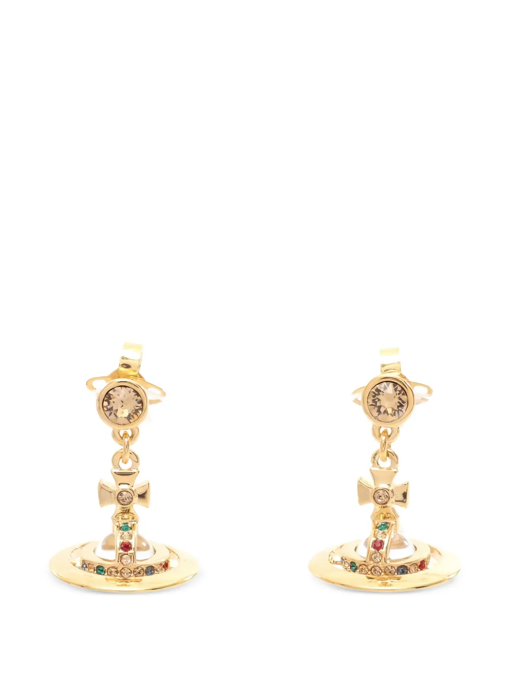 Vivienne Westwood Pre-Owned Orecchini Orb con strass anni 2020 - Oro