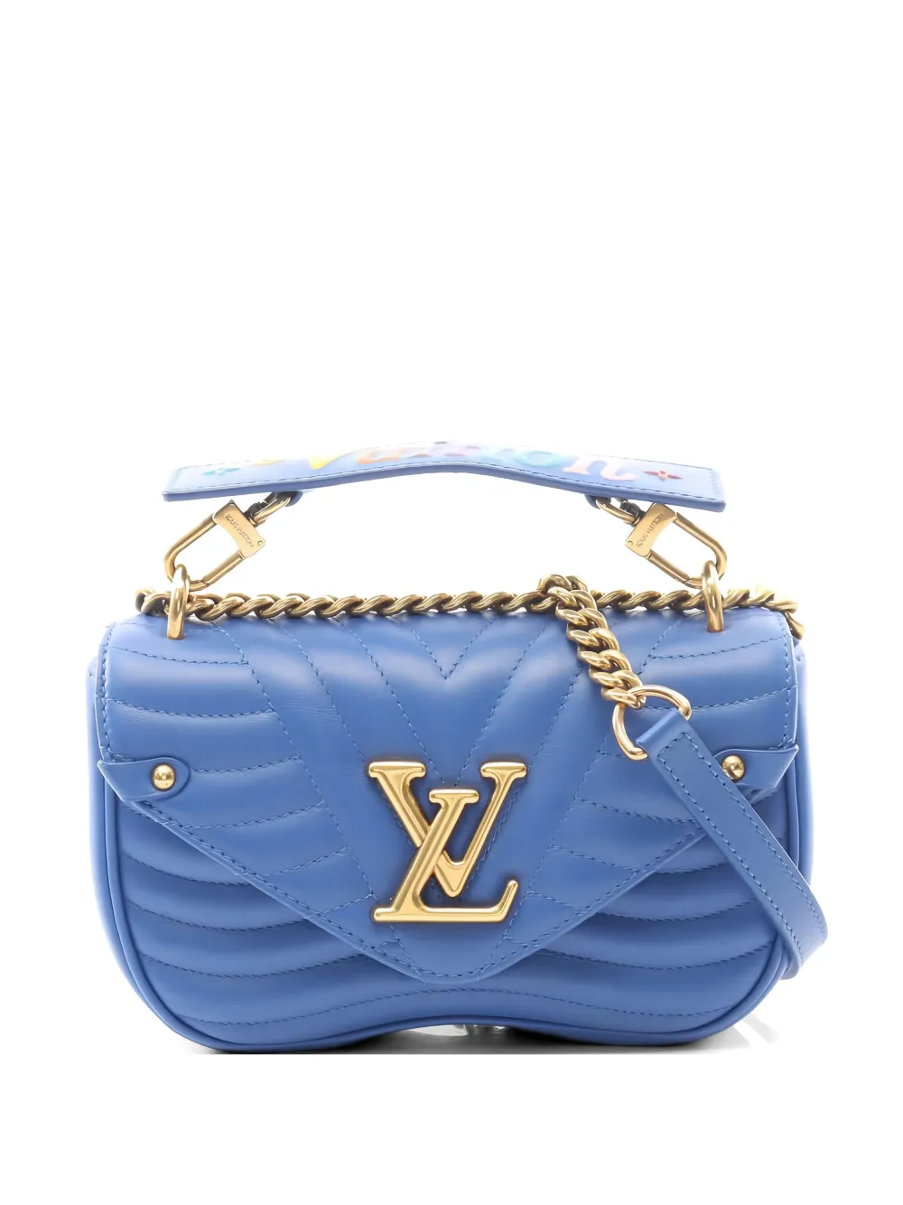 Louis Vuitton Pre-Owned 2019 PM New Wave quilted chain shoulder bag - Blu