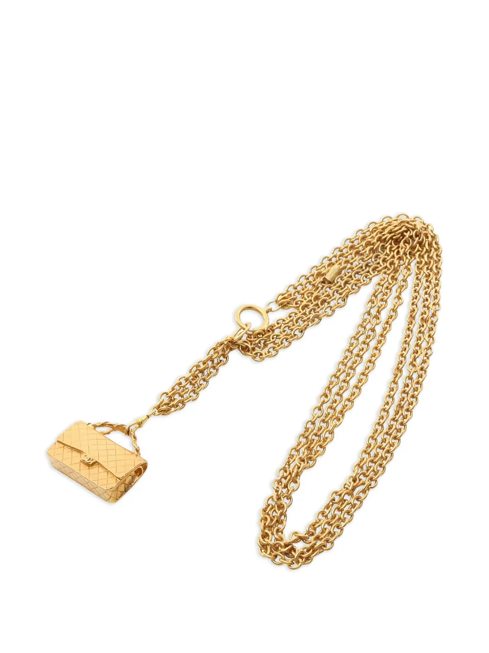 CHANEL Pre-Owned 1986-1988 bag-charm necklace - Oro