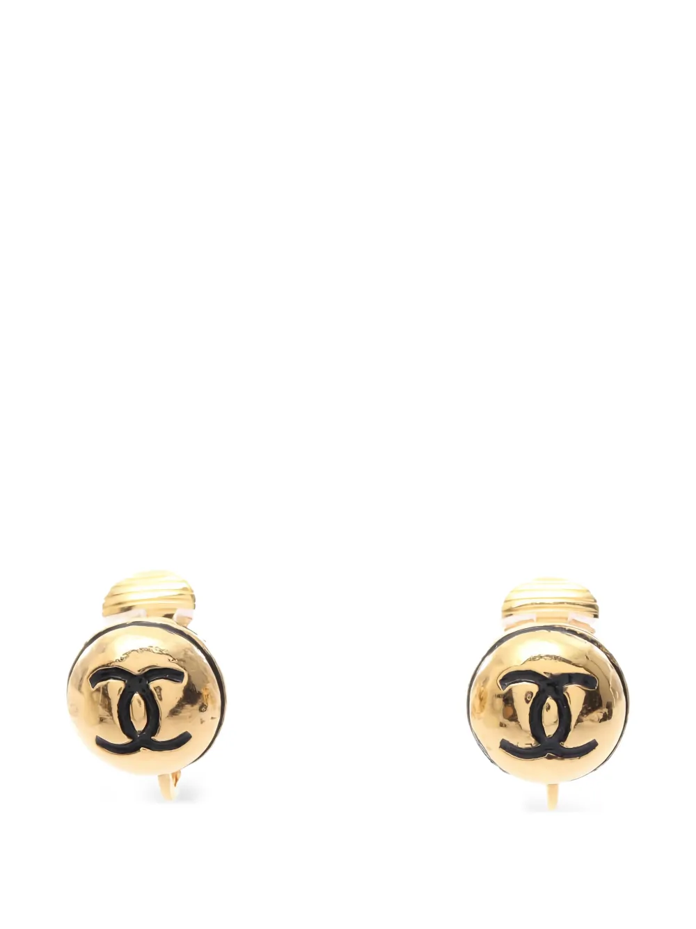 CHANEL Pre-Owned 1986-1988 coco-mark stud earrings - Oro