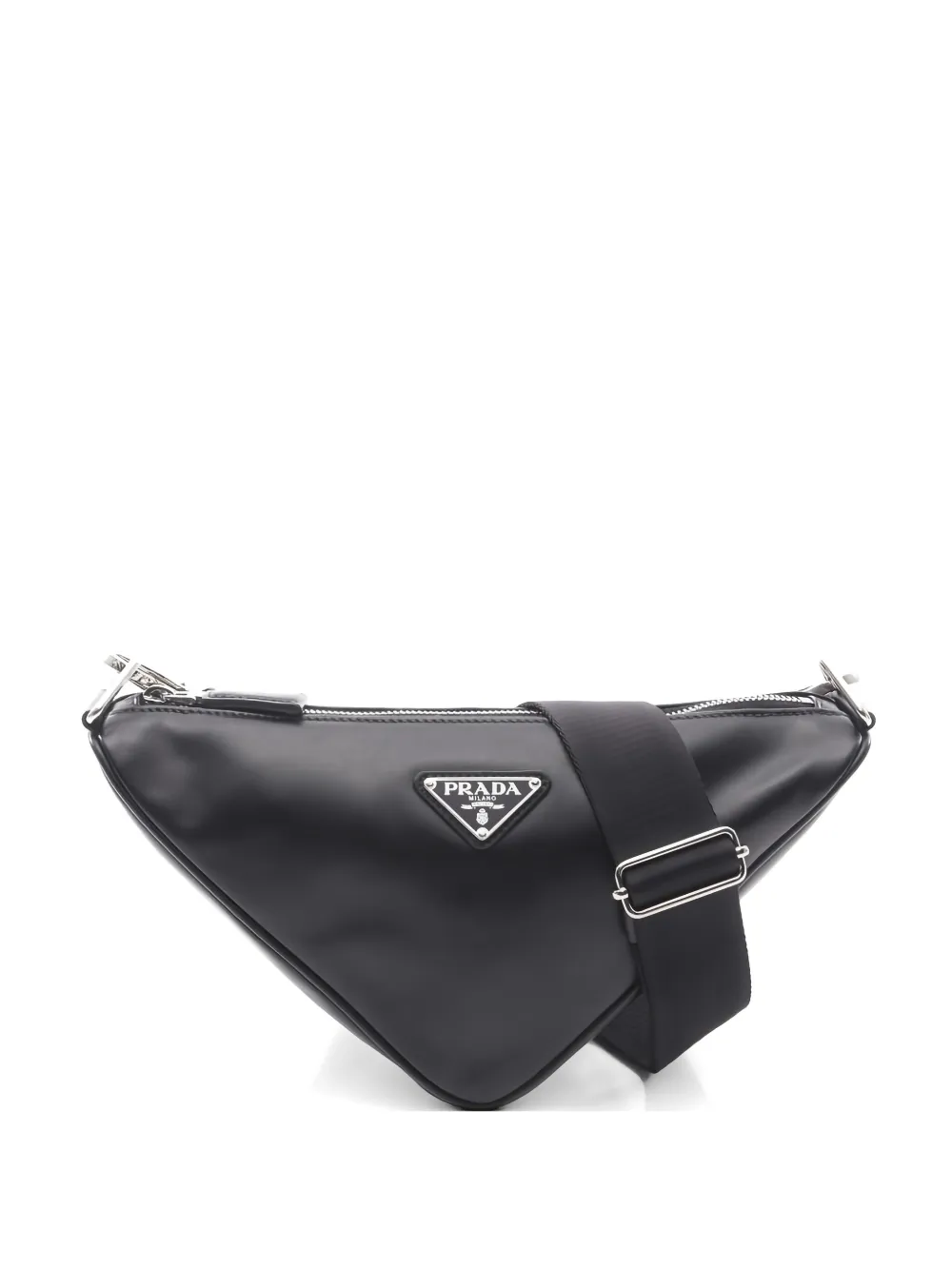 Prada Pre-Owned triangle leather shoulder bag - Nero