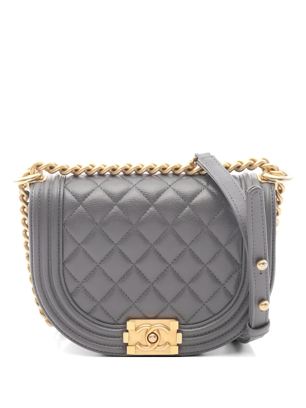 CHANEL Pre-Owned 2021 chain quilted shoulder bag - Grigio