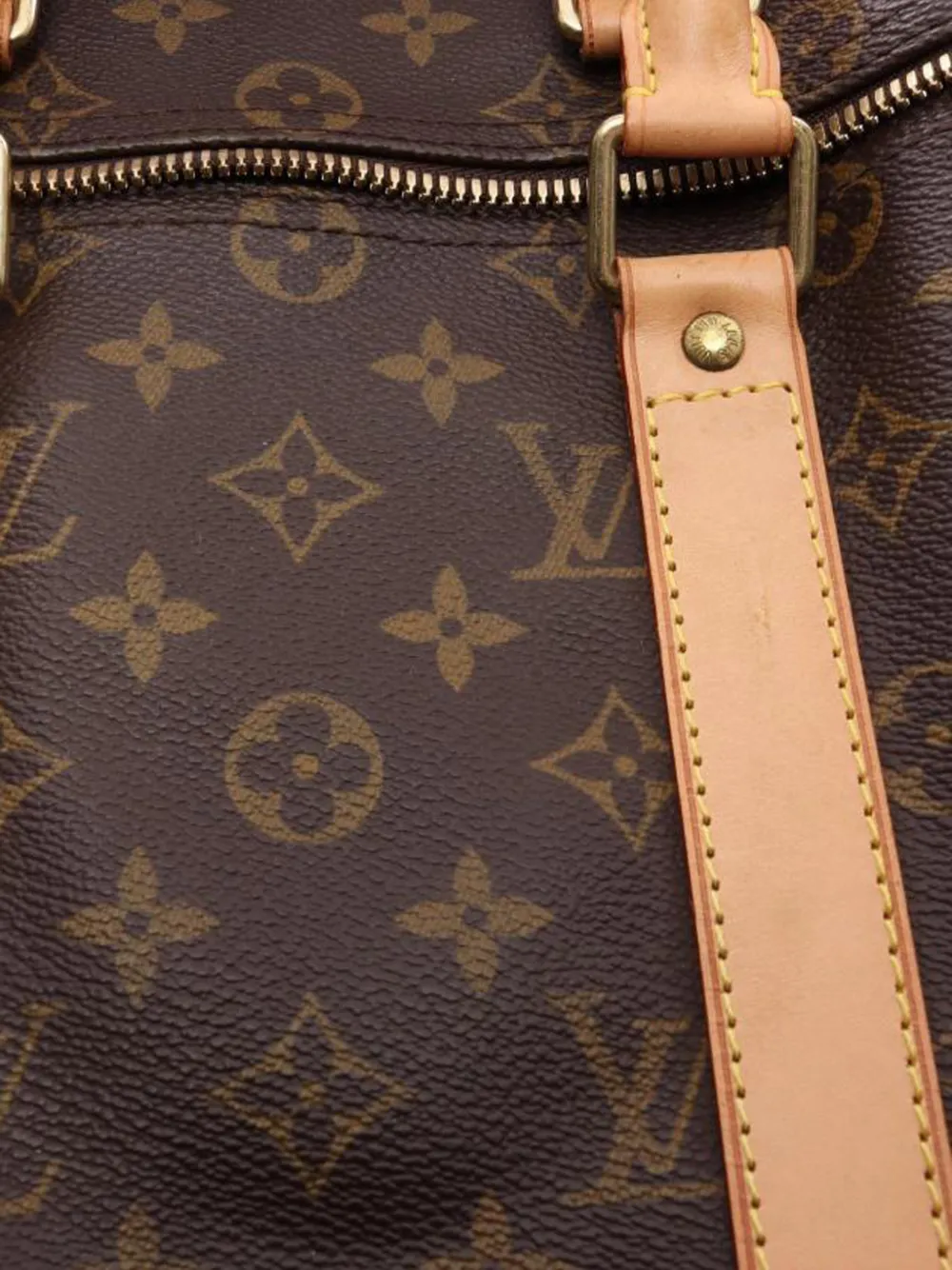 Louis Vuitton Pre-Owned 2003 45 Keepall leren Boston tas met monogram Bruin