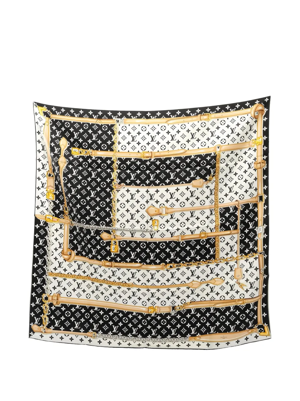 Louis Vuitton Pre-Owned 2021 monogram silk scarf - Nero