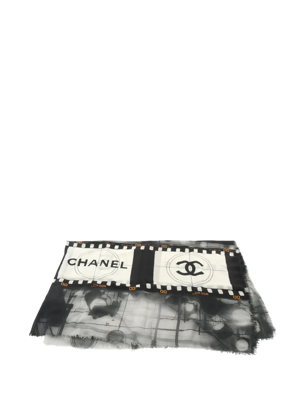 CHANEL Pre-Owned 1986 coco mark cashmere shawl - Nero