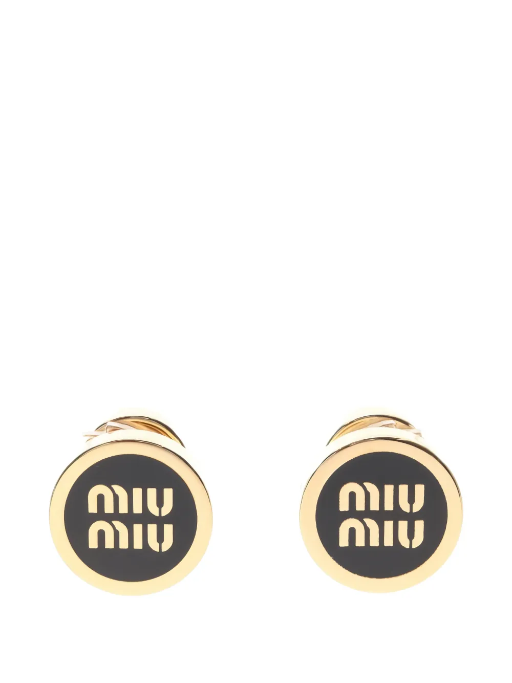 Miu Miu Pre-Owned 2020s logo-embellishment earrings - Oro