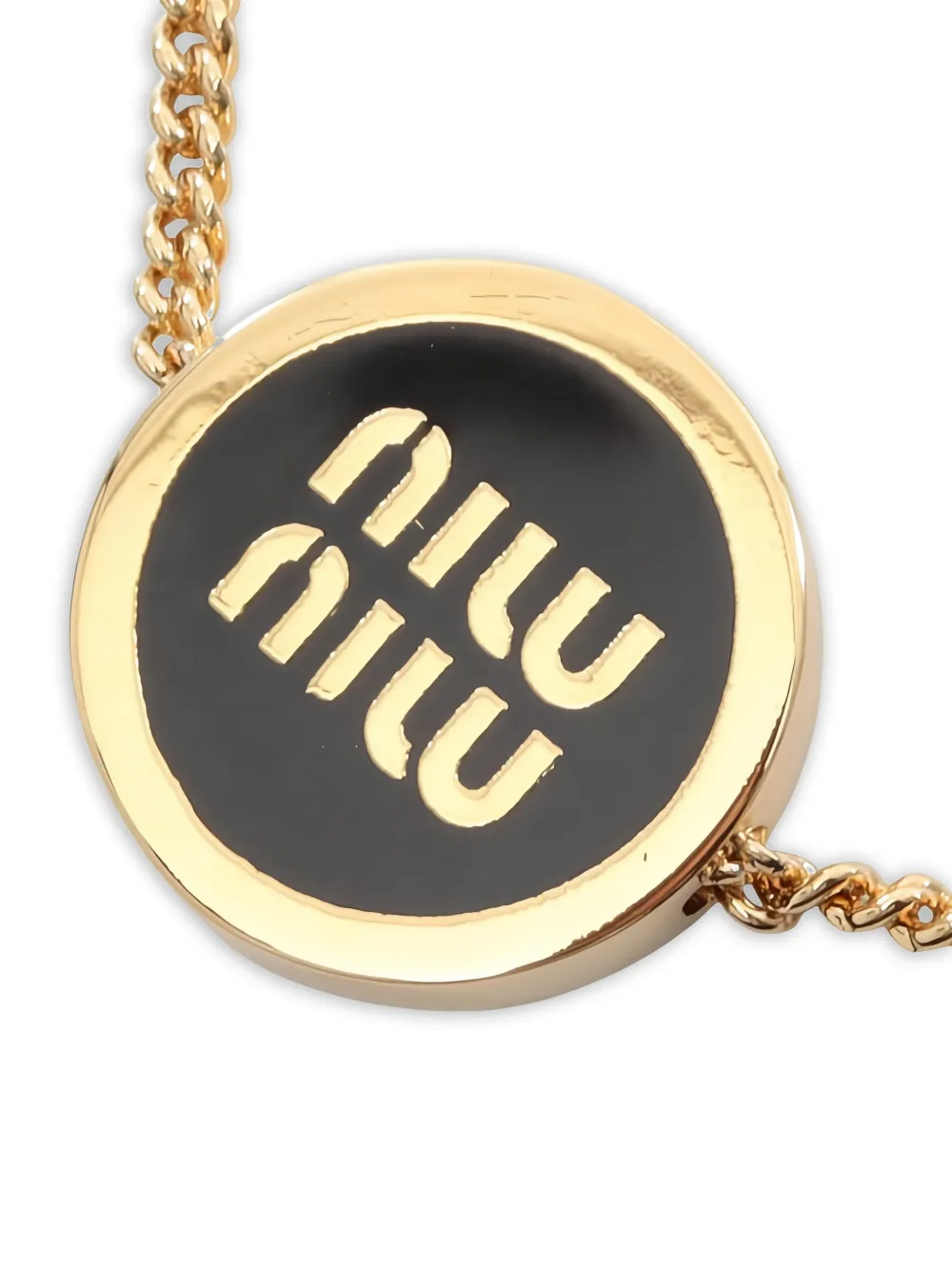 Miu Miu Pre-owned 20s Logo Enamel Bracelet in Gold, view 2