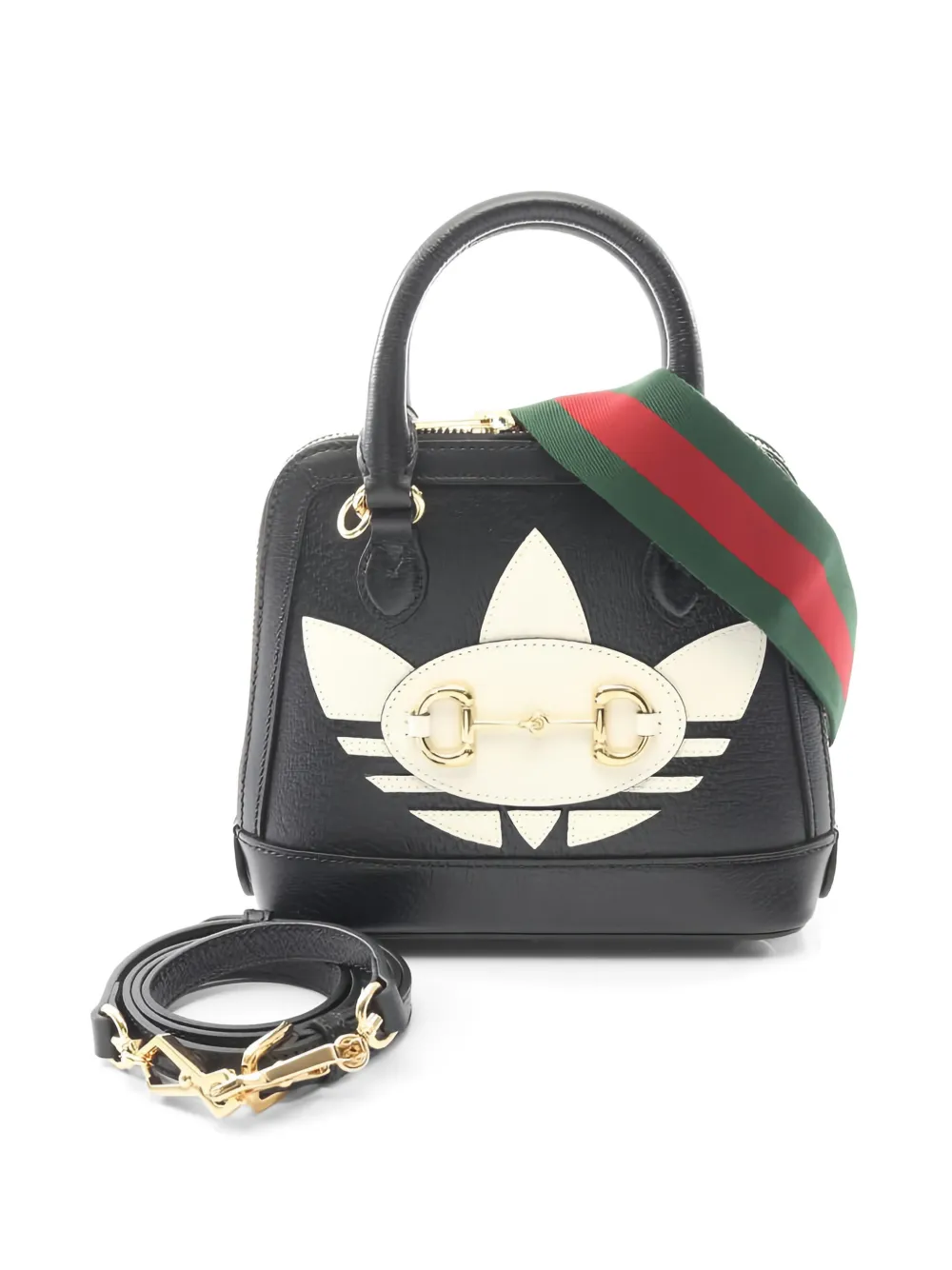 Gucci Pre-Owned x Adidas 1955 mini horsebit-detail tote bag - Nero