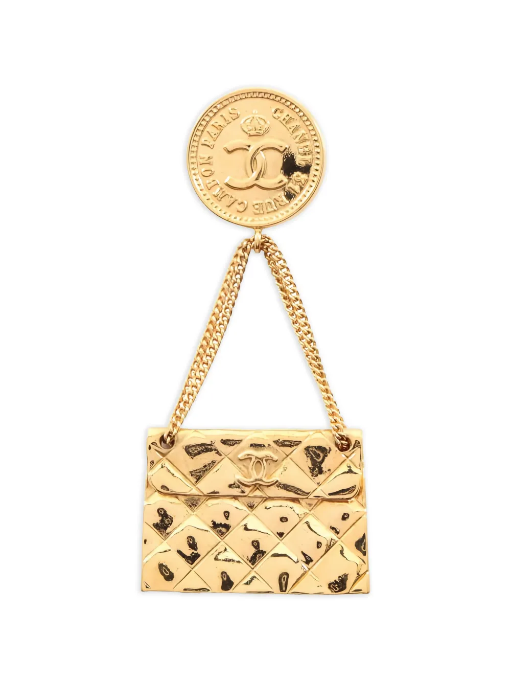 CHANEL Pre-Owned 1986-1988 bag brooch - Oro