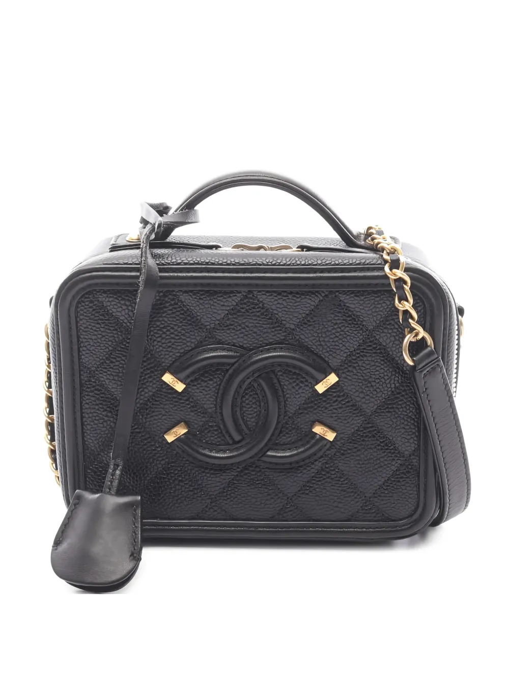 CHANEL Pre-Owned 2016 -2017 CC Figley quilted leather tote bag – Black