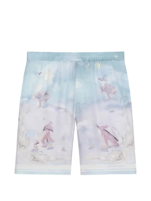 Givenchy tarot-print silk shorts