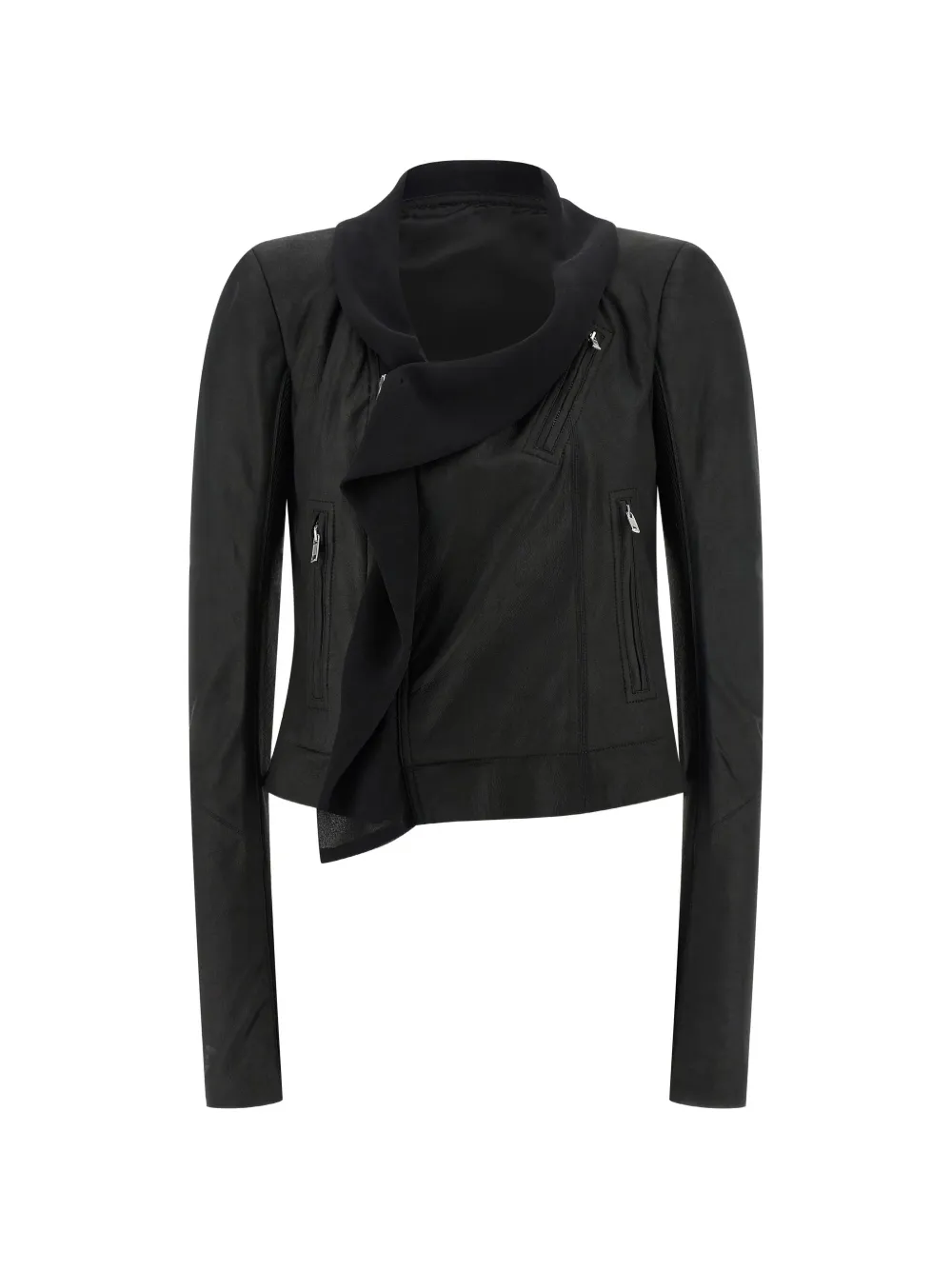 Rick Owens shawl-collar biker jacket - Nero
