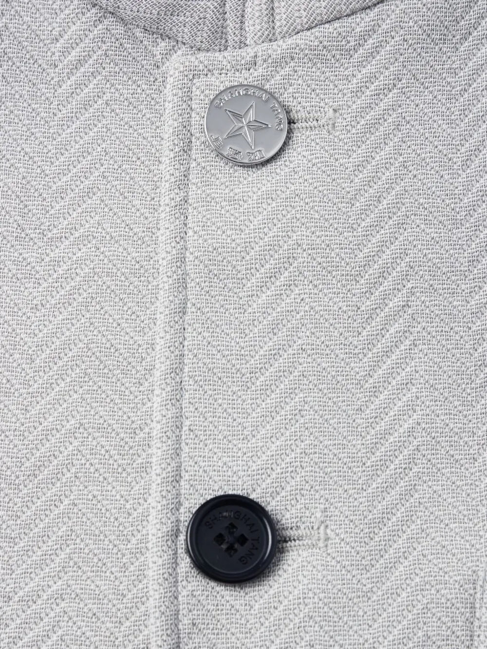  Shanghai Tang Herringbone-button Jacket - Grey 