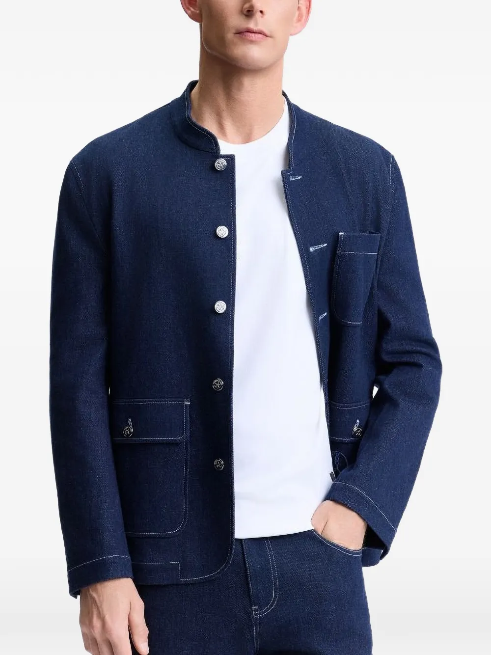  Shanghai Tang Five-button Horse Jacket - Blue 