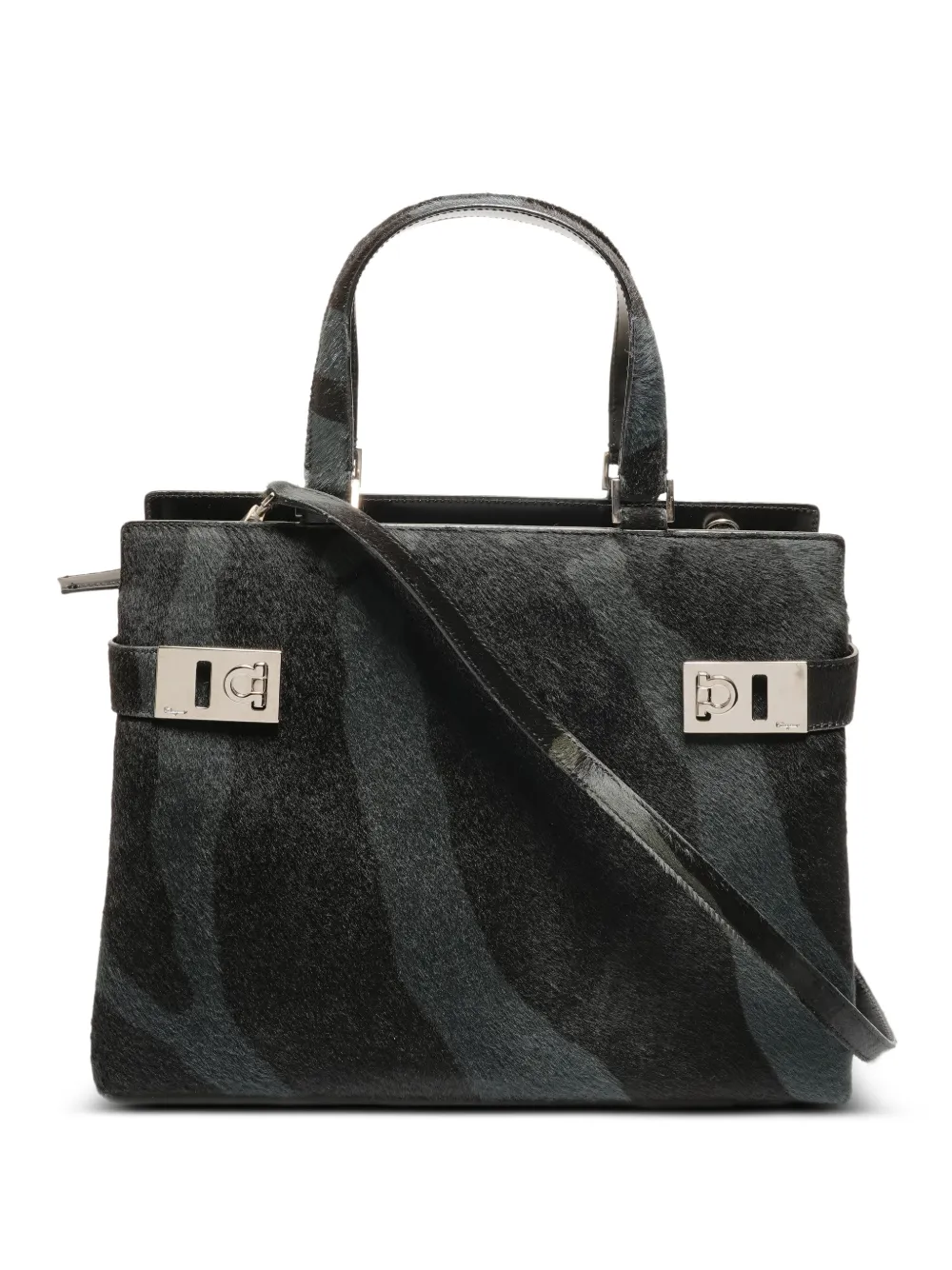 Ferragamo Pre-Owned 1990s HArako zebra-pattern tote bag - Nero