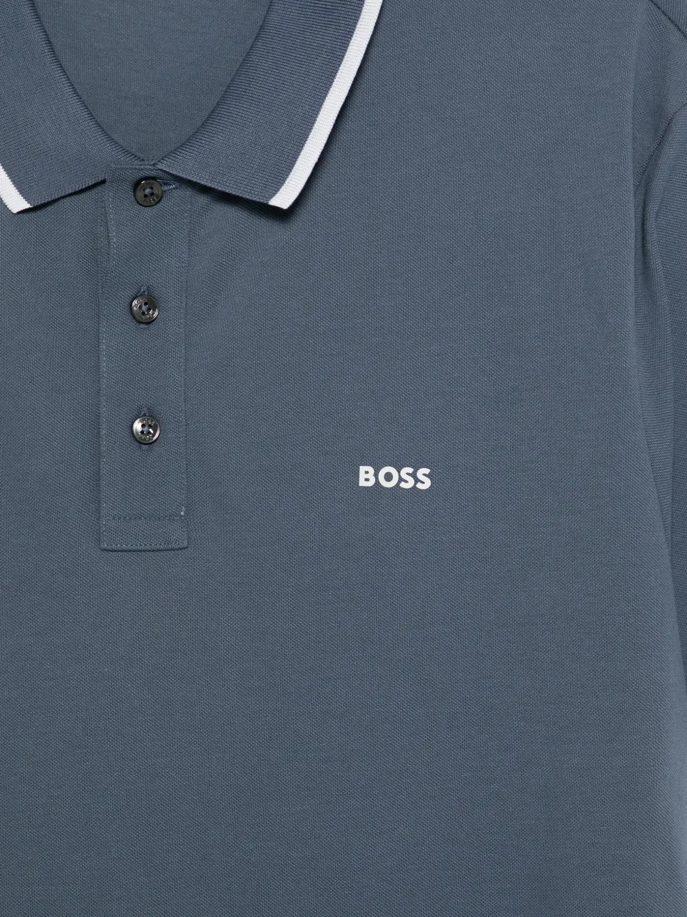 BOSS Poloshirt met logo afwerking Blauw