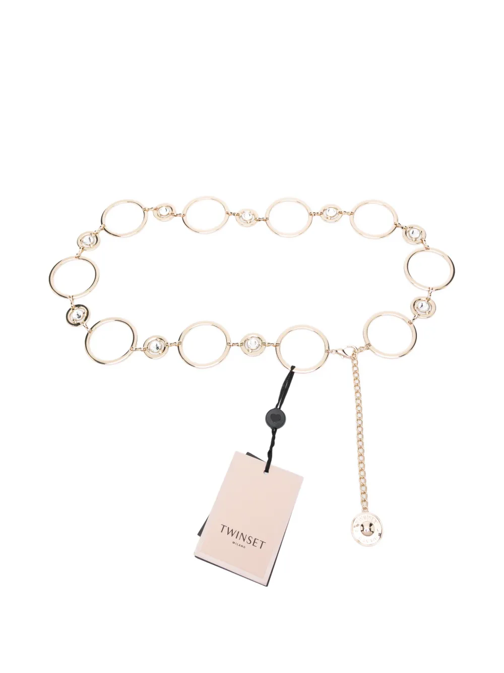 TWINSET circle-shape embellishment belt - Oro
