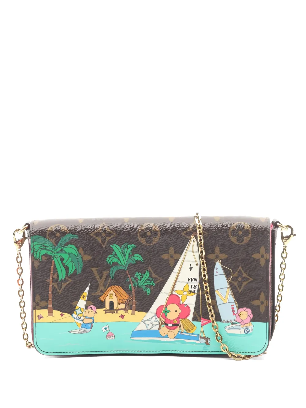 Louis Vuitton Pre-Owned 2021 Felicie monogram chain shoulder bag - Marrone