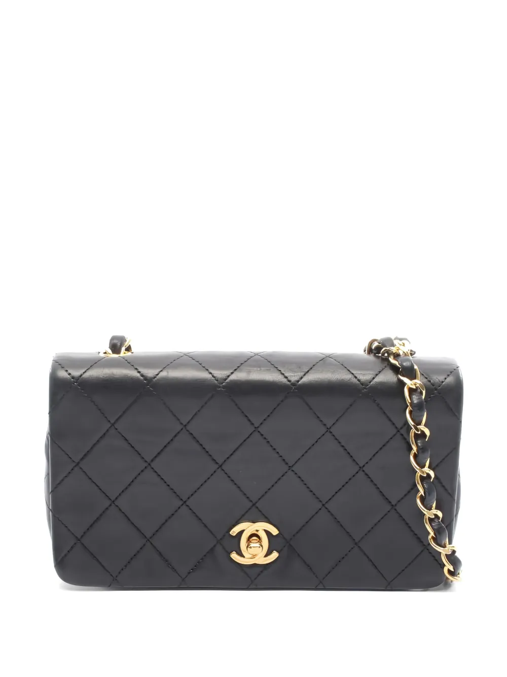 CHANEL Pre-Owned 1989-1991 quilted chain-link mini bag - Nero