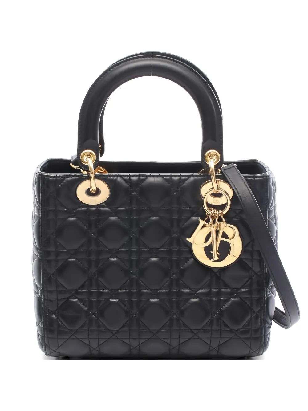 Christian Dior Pre-Owned 2010s Lady Dior two-way leather handbag - Nero