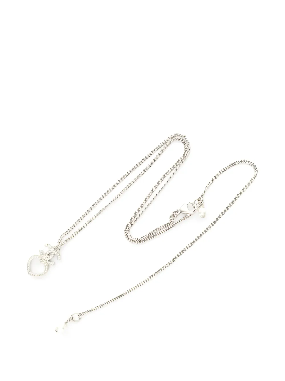 CHANEL Pre-Owned 1986 coco mark heart necklace - Argento